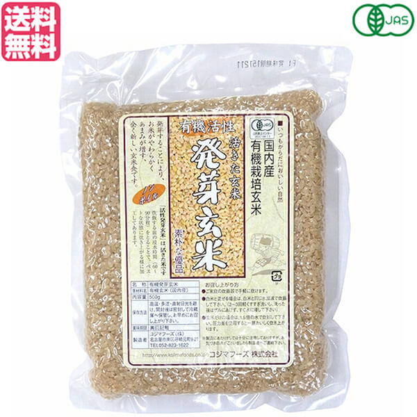 玄米 発芽玄米 国産 コジマフーズ 有機活性発芽玄米 500g 送料無料 1