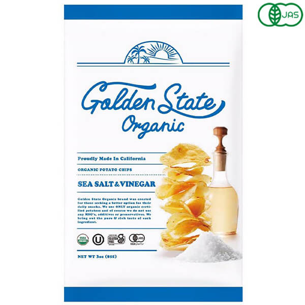 ポテトチップス ポテチ 無添加 Golden State Organic ゴールデンステートオーガニック 有機ポテトチップス シーソルト＆ビネガー85g