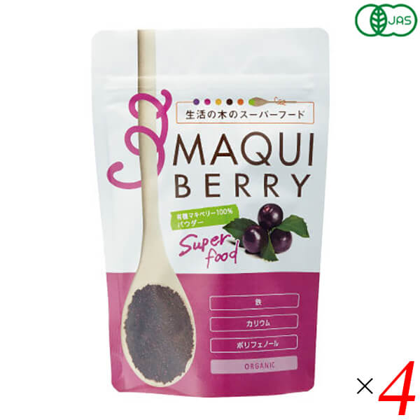 【BF限定!100円クーポン!学割2倍!】生活の木 有機マキベリー100%パウダー 30g 4個セット オーガニック フリーズドライ 粉末