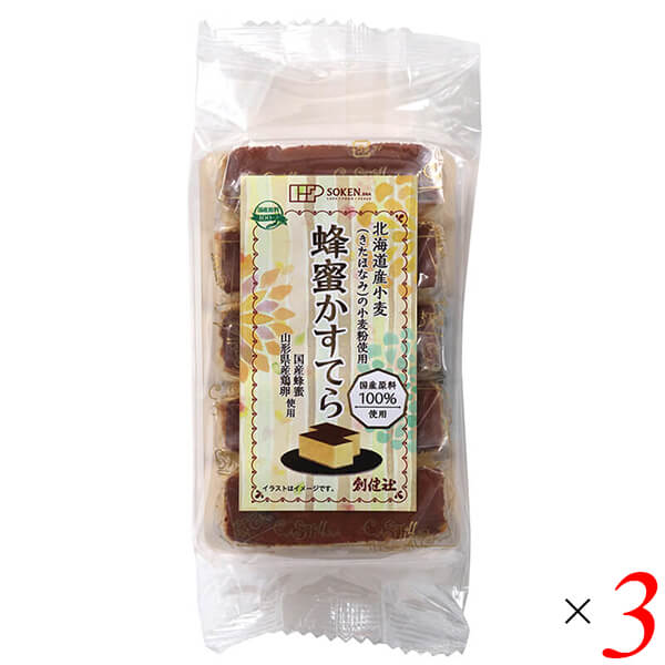 創健社 蜂蜜かすてら 5個 3個セット カステラ 国産 個包装