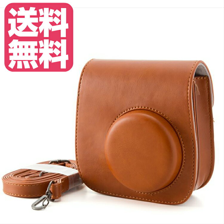 FUJIFILM インスタントカメラ チェキ instax mini 8 mini8+ プラス mini9 チェキ9 専用 カメラケース （ブラウン）