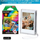 FUJIFILM チェキフィルム instax mini インスタントカメラ チェキ用フィルム 10枚入 絵柄 (レインボー) +(チェキホルダー付き) INSTAX MINI RAINBOW WW1