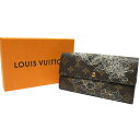 【中古】【非常に良い】 Louis Vuitton ルイヴィトン モノグラム ダンテェル ポルトフォイユ・サラ 財布 長財布 二つ折り財布 レディース 小銭入れあり 刺繡 ゴールド金具 ブラウン/ベージュ M95389