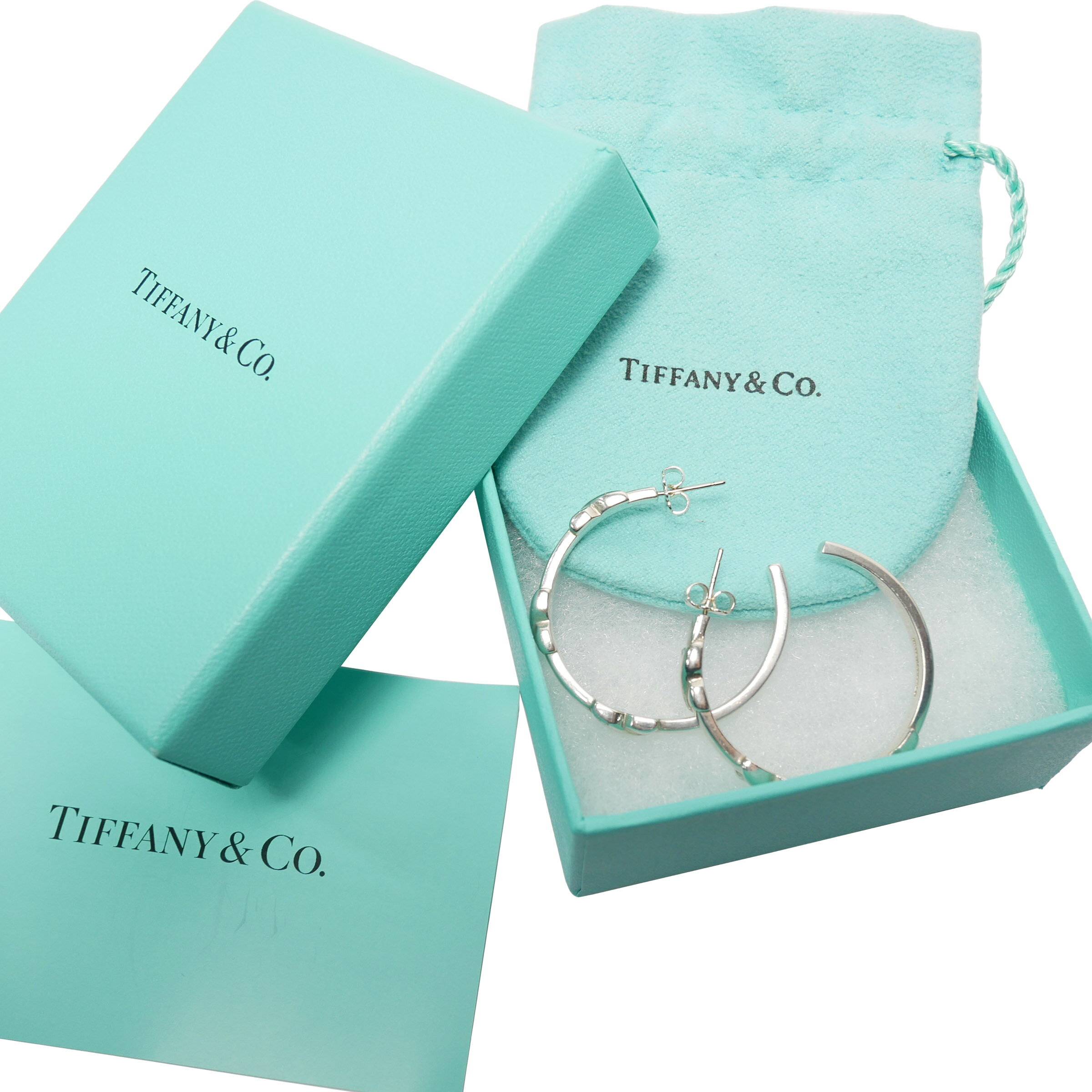 【中古】【良い】 TIFFANY&Co. ティファニー ピアス フープピアス シルバーアクセサリー レディース 大ぶり シルバー925 シルバーのサムネイル