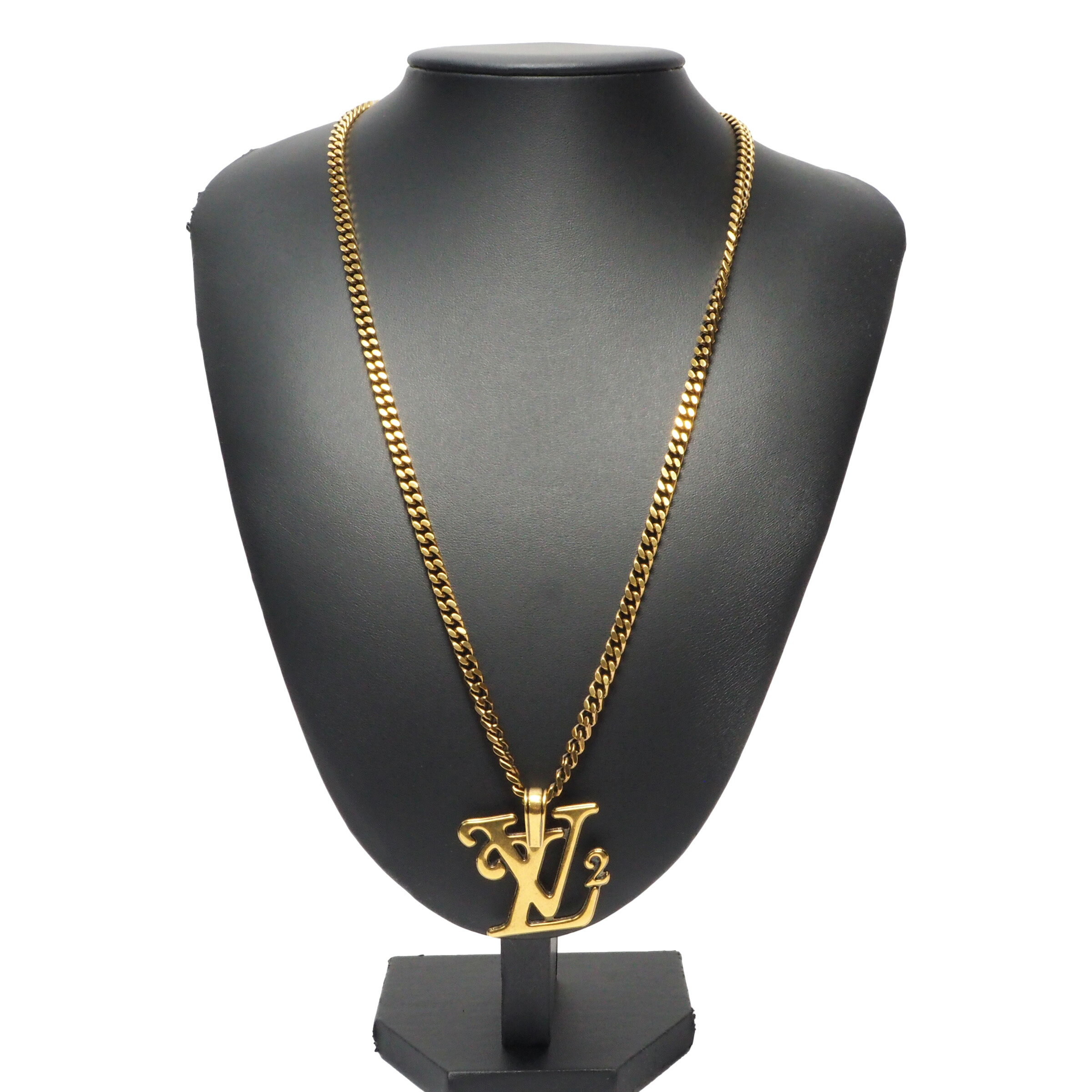 【中古】【良い】 LOUIS VUITTON ルイヴィトン NIGO ニゴー コリエ・スクエアード ネックレス ペンダント チェーンネックレス ロングネックレス メンズ ブランドロゴ 大ぶり GP ヴィンテージゴールド MP2692のサムネイル