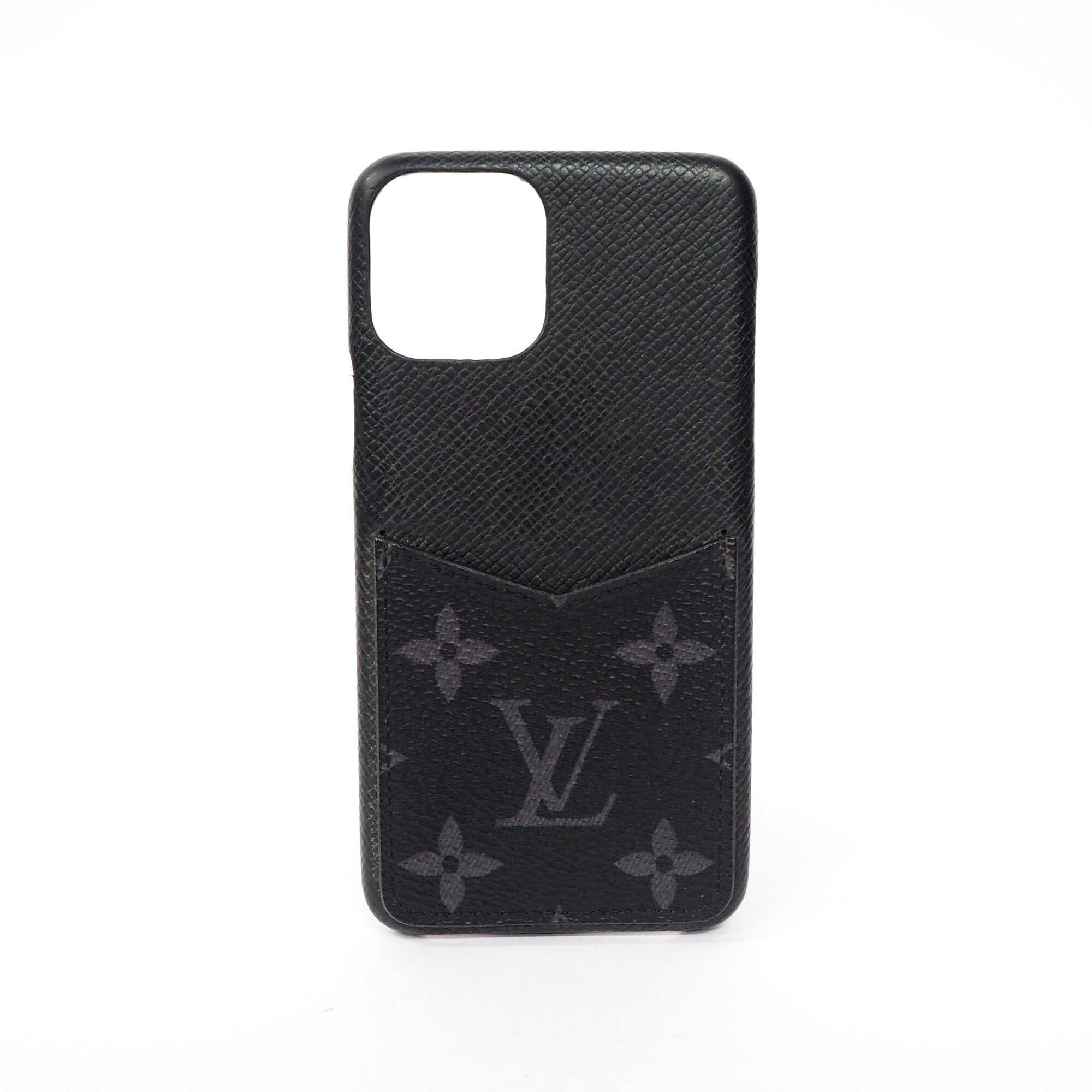 【中古】【良い】 LOUIS VUITTON ルイヴィトン モノグラム・エクリプス iPhoneバンパー11Pro iPhoneケース 携帯ケース スマホケース ユニセックス iPhone11Pro対応 背面ポケット付き キャンバス/カーフレザー ノワール/グレー M69363