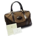 【中古】【良い】OLDCELINE オールドセリーヌ バッグ ミニボストンバッグ トラベリングバッグ サルキーライン Cマカダム柄 馬車柄 キャンバス こげ茶色 ゴールド金具 ヴィンテージ ユニセックス ブランドバッグ