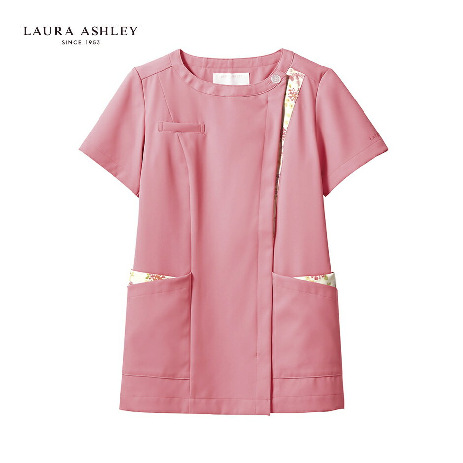 住商 モンブラン ナースジャケット半袖ローズ／アメリピンク LW601-62 S M L LL 3L 春夏対応 montblanc チームウェア ナース ドクター 医療 クリニック 介護 白衣 制服 機能性