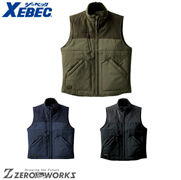 乐天商城 - 送料無料 ジーベック XEBEC 223 現場服防寒ベスト M L LL 3L 4L 5L 6L xebec ワークウェア チームウェア タウンユース 作業着 作業服仕事着 ユニフォーム 秋冬対応