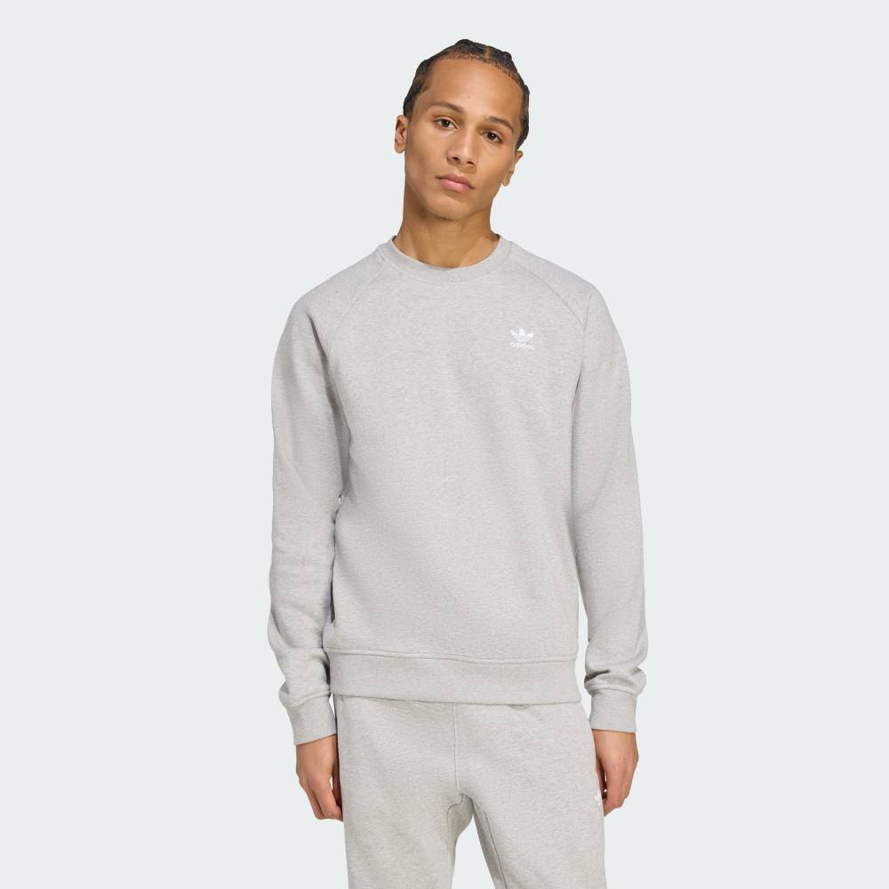 (アディダスオリジナルス) adidas originals トレフォイル エッセンシャルズ クルーネックスウェット ストリート メンズ JSU47 JY6140 MEN'S TREFOIL ESSENTIALS CREW NECK SWEATSHIRT MEDIUM GREY HEATHER × WHITE
