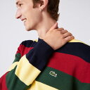 ラコステ LACOSTE ボーダーオーガニックコットンニットセーター 丸首セーター 横縞模様 メンズ MENS STRIPED ORGANIC COTTON KNIT SWEATER AH1674L-MG9 YELLOW