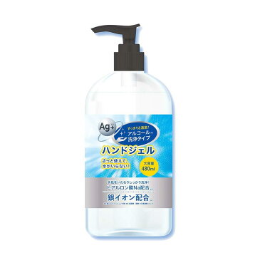 除菌ジェル ハンドジェル 480ml 銀イオン配合 ヒアルロン酸Na配合 ウイルス対策 インフル ノロ ウイルス 予防 日本製