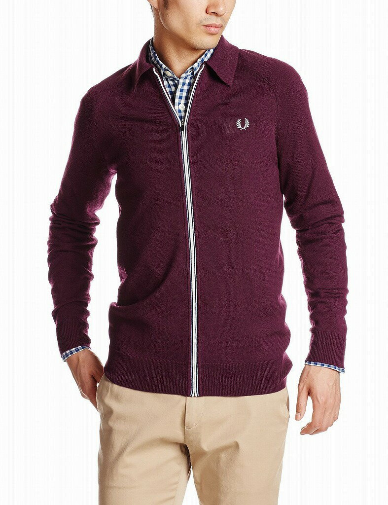 եåɥڥ꡼ åץǥ  ̶̳ MENS K7234 799 STRIPE PLACKET ZIP CARDIGAN MAHOGANY