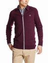 フレッドペリー ジップカーディガン メンズ 通勤通学 MENS K7234 799 STRIPE PLACKET ZIP CARDIGAN MAHOGANY