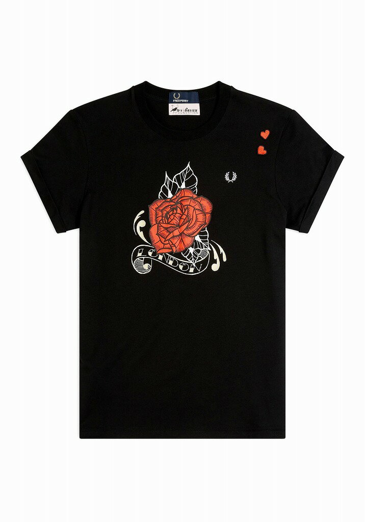 եåɥڥ꡼ ߡ磻ϥ T SG5130 102 WOMEN AMY WINEHOUSE ROSE PRINT T-SHIRT BLACK