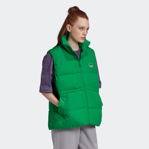 アディダスオリジナルス adidas Originals ダウンパファーベスト 防寒着 通勤 ストリート GD2521 WOMEN DOWN PUFFER VEST GREEN