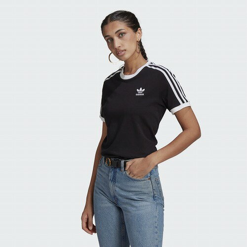 アディダスオリジナルス adidas Originals アディカラー スリーストライプ半袖Tシャツ Tシャツ レディース GN2900 WOMEN ADICOLOR CLASSICS THREE STRIPES T-SHIRT BLACK