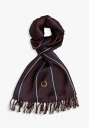 tbhy[ XgCvVNXJ[t NW1506 M73 STRIPED SILK SCARF MAHOGANY ~ NAVY ~ GOLD