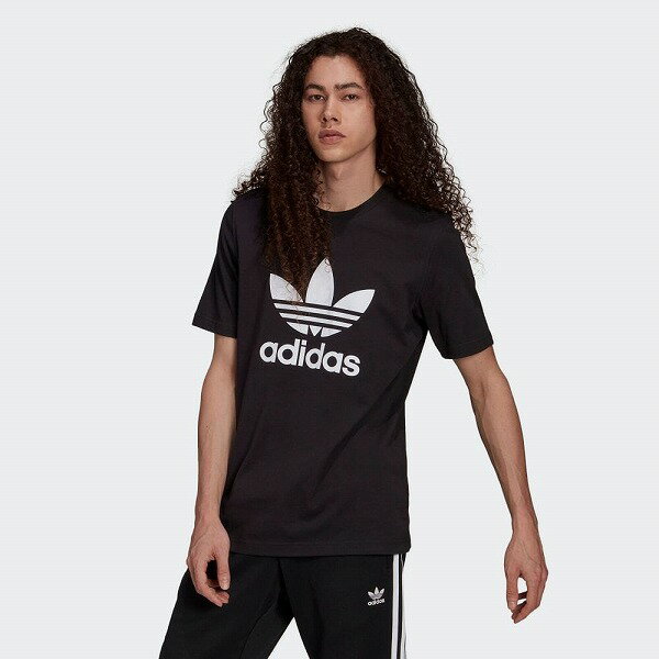 アディダスオリジナルス adidas Originals 大きいサイズまで アディカラー クラシックス トレフォイル Tシャツ メンズ MENS H06642 ADICOLOR CLASSICS TREFOIL T-SHIRT BLACK × WHITE