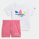 アディダスオリジナルス adidas Originals キッズ 子供用トレフォイル キッズ ユニセックス アディカラー ショーツ Tシャツ セットアップ H25227 KIDS ADICOLOR SHORTS T-SHIRT SETUP BLACK