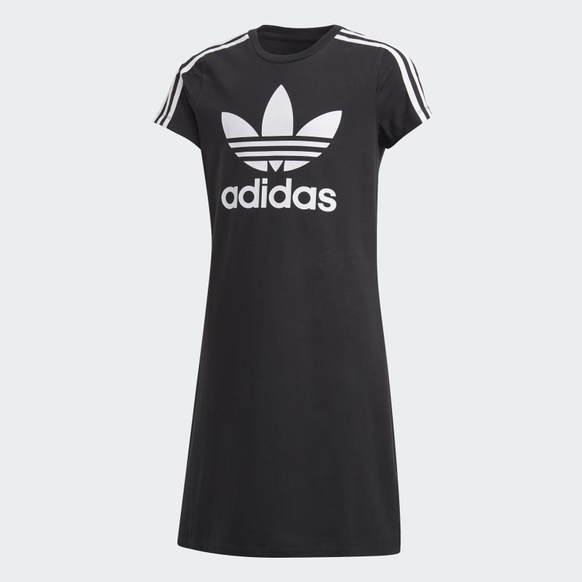 アディダスオリジナルス adidas Originals キッズ アディカラードレス ワンピース 通勤通学 ストリート KIDS ADICOLOR DRESS FM5653 BLACK × WHITE