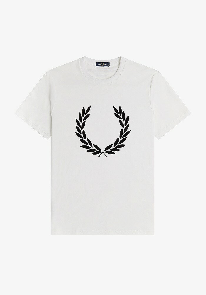 フレッドペリー Tシャツ メンズ フレッドペリー Tシャツ 半袖シャツ メンズ FLOCK LAUREL WREATH T-SHIRT M2669 100 WHITE