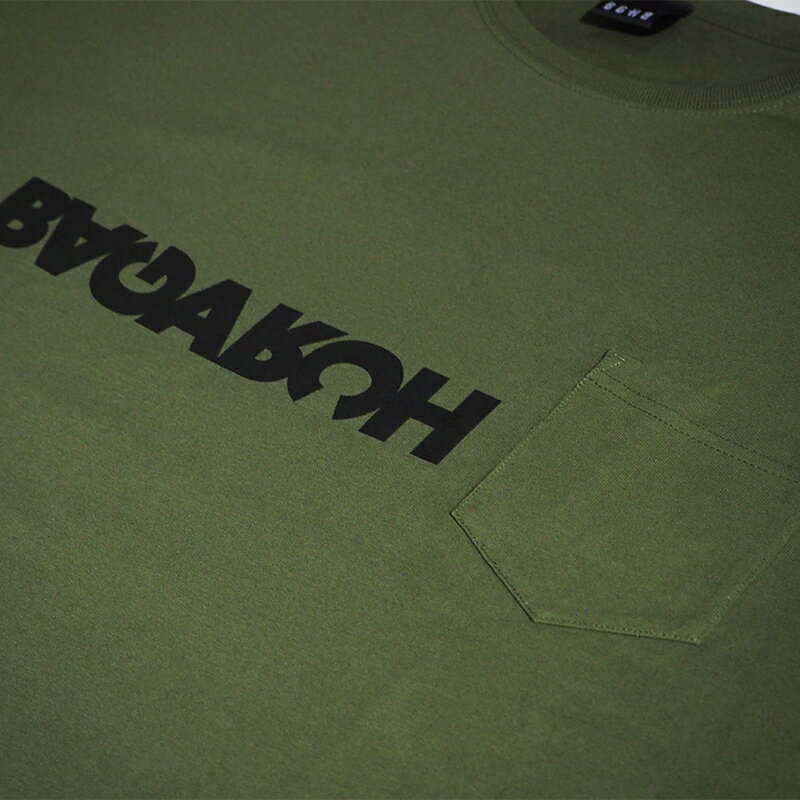 バガーチ BAGARCH インヴァースポケット半袖Tシャツ Tシャツ ストリートファッション メンズ ヒップホップ HIPHOP BH-1430 INVERSE POCKET-TEE OLIVE