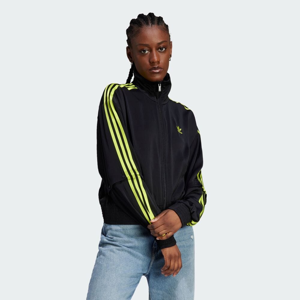 アディダスオリジナルス adidas Originals サテン ファイヤーバード トラックトップ ジャージトップ ジャケット ストリート レディース EEG51 WOMEN SATIN FIREBIRD TRACK TOP IJ5015 BLACK