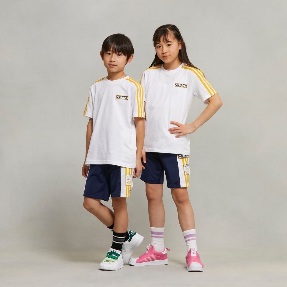 (���ǥ��������ꥸ�ʥ륹) adidas Originals ���ǥ��֥쥤�� ���硼�ġ�T����ĥ��å� �Ҷ��� �˽������� ���å� ���åȥ��å� �Ҷ��岼���å� ��˥��å��� KNB04 IN2108 UNISEX KIDS ADIBREAK SHORTS & TEE SET NIGHT INDIGO