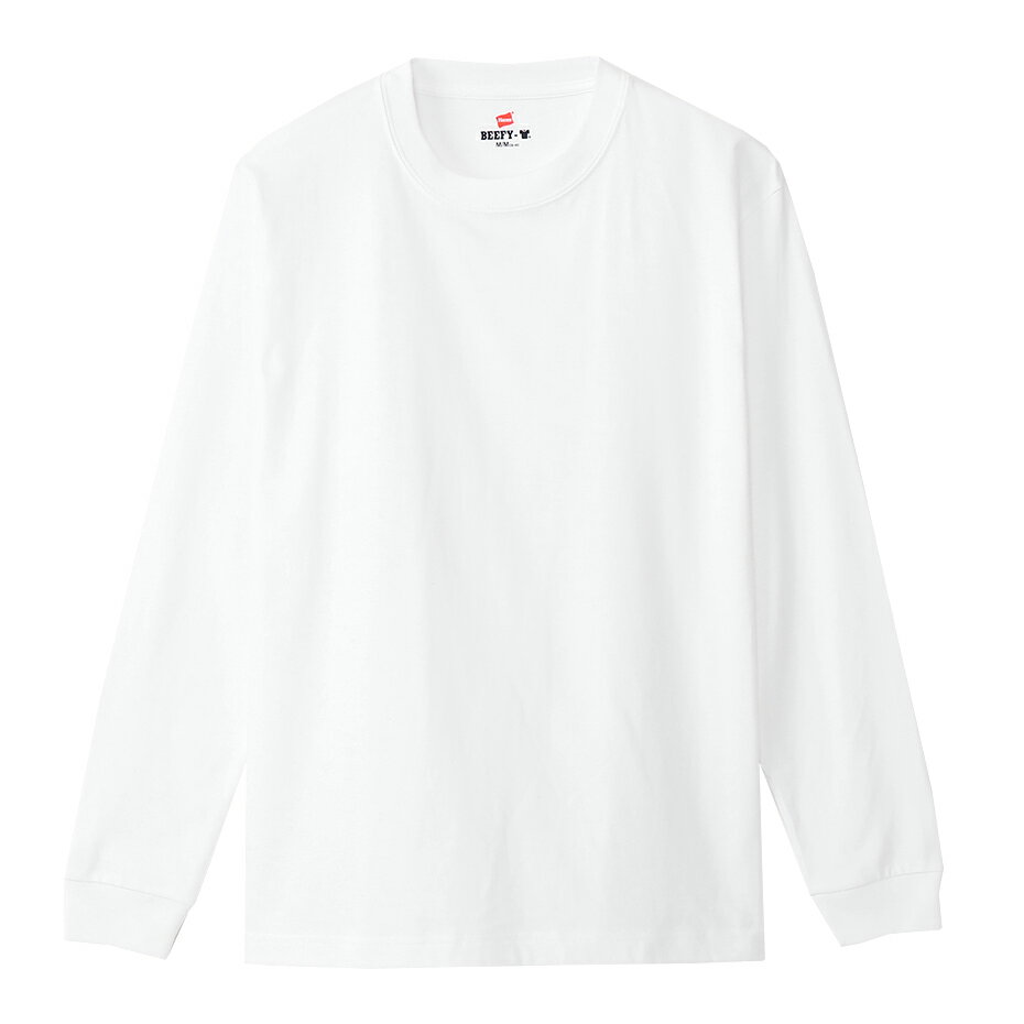 ヘインズ 大きいサイズ Tシャツ BEEFY-T ロングスリーブTシャツ ストリート 長袖シャツ 下着 メンズ BEEFY-T LONG SLEEVE SHIRT H5186L 010 WHITE