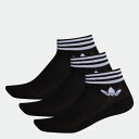 アディダスオリジナル ストレフォイル アンクルソックス 靴下 3足組み 男女兼用 ユニセックス EE1151 TREFOIL ANKLE SOCKS 3 BLACK × WHITE