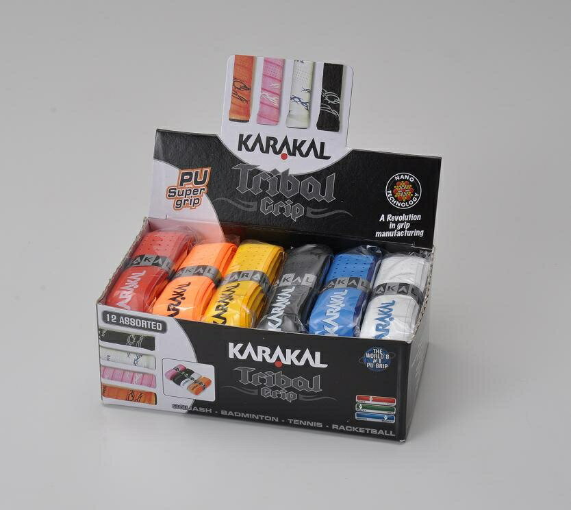 テニス バドミントン スカッシュ クロスミントン グリップテープ PU SUPER GRIP Tribal KARAKAL(カラカル)【あす楽対応】【ネコポス選択可能12個まで385円】