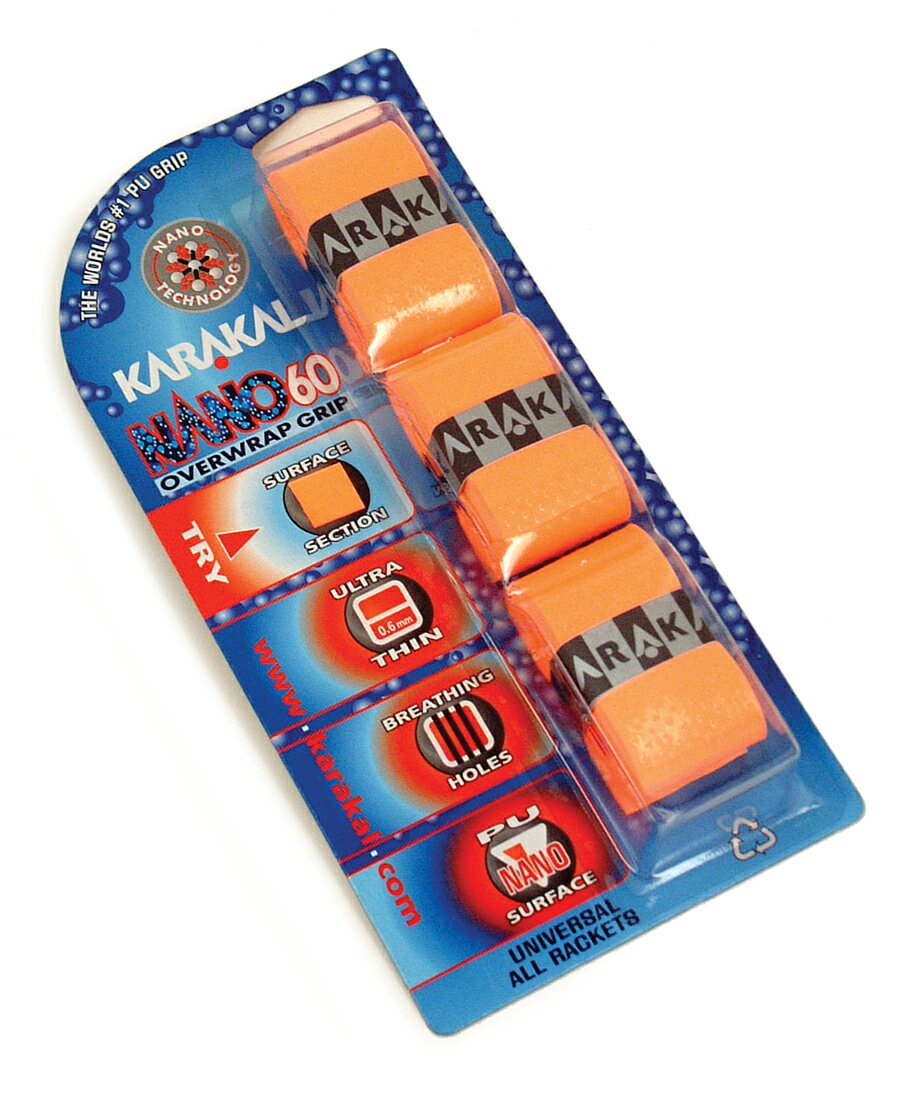テニス バドミントン スカッシュ クロスミントン グリップテープ NANO 60 (3本入) KARAKAL カラカル【あす楽対応】通販格安セール情報 楽天 通販
