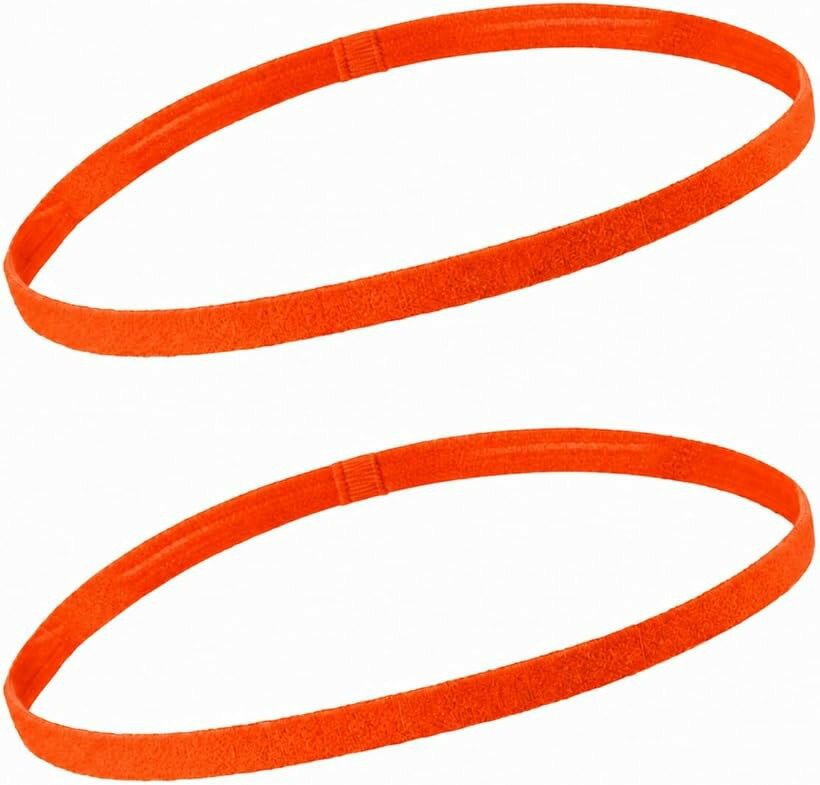 Hair Bands - ヘアバンド メンズ レディース スポーツ サッカー 汗止め ヘアゴム 髪留め 2個セット オレンジ (オレンジ（2個セット）, M)
