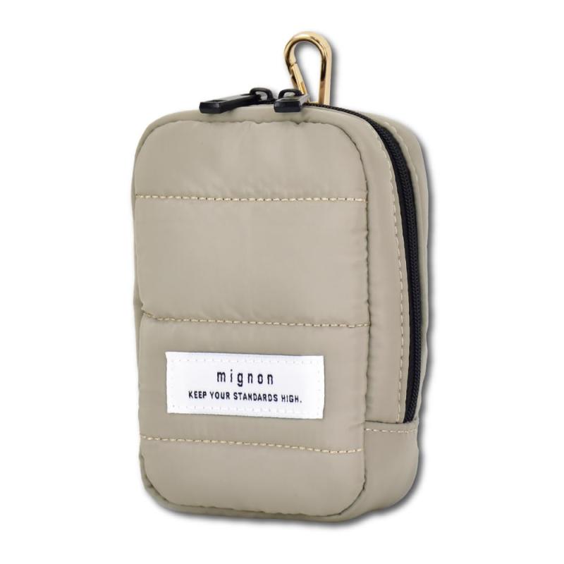 [ミニョン] 化粧ポーチ 小さめ 無地 キルティング 小物入れ ナスカン 取り出しやすい コスメ トラベル ..