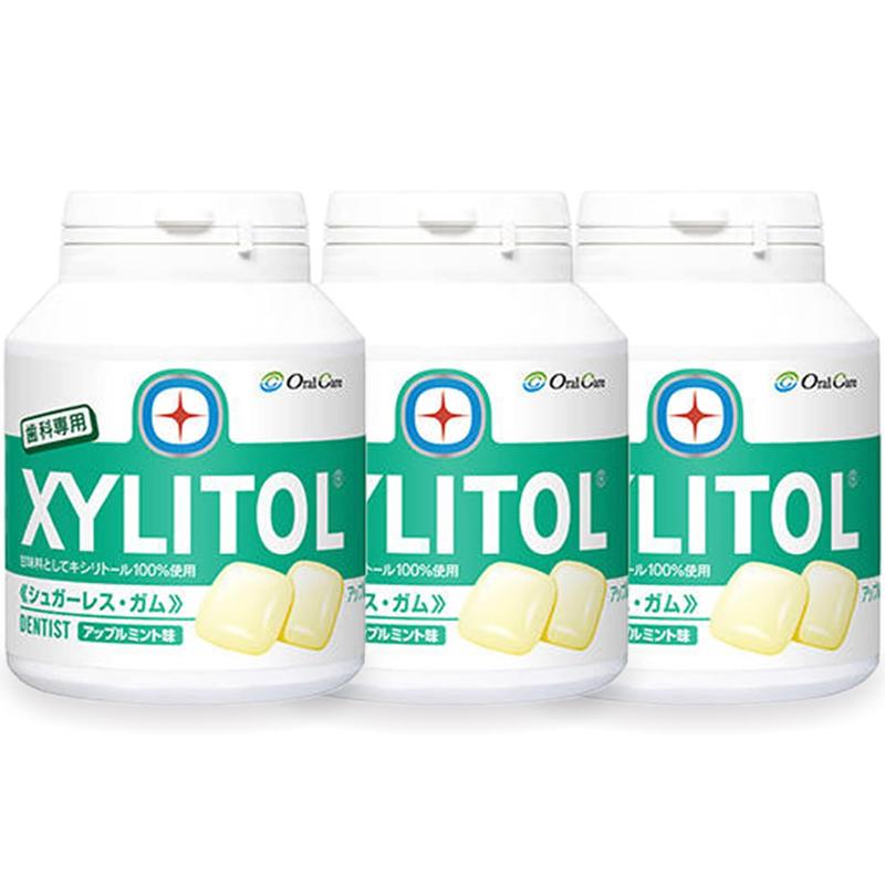 歯科医院専用 オーラルケア 歯科用キシリトールガム アップルミント味 153g（約90粒）3個セットのサムネイル