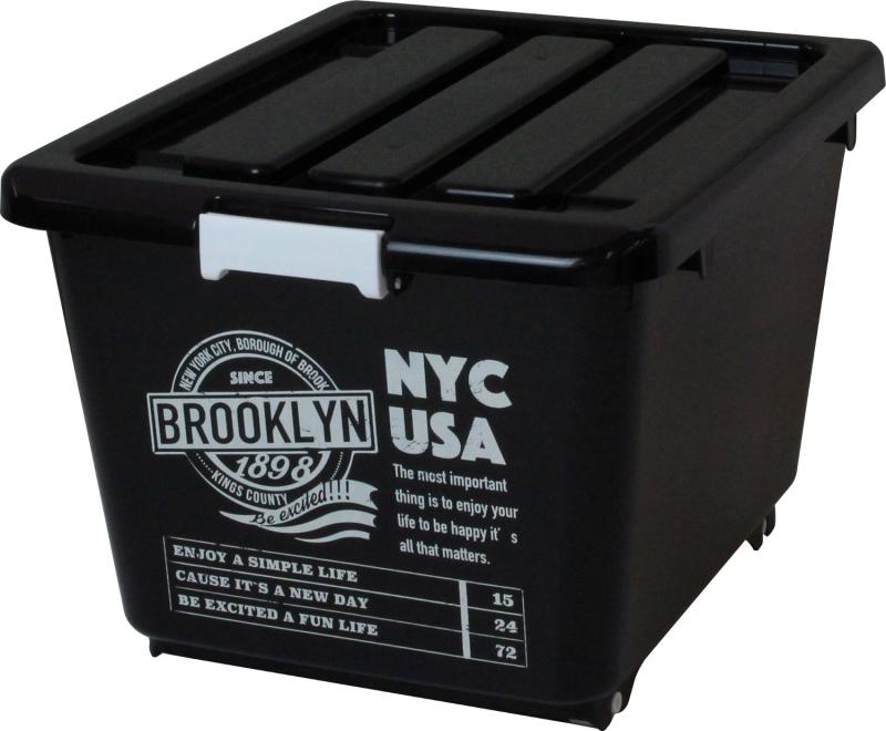 和泉化成 収納ケース・ボックス ブラック 39×50×32cm ブルックリンボックス ショート NYC 3232B
