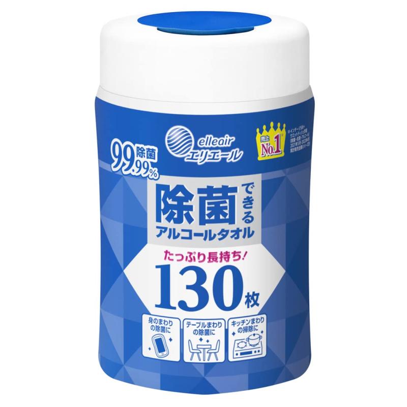 エリエール 除菌できるアルコールタオル 長持ちボトル 本体 130枚