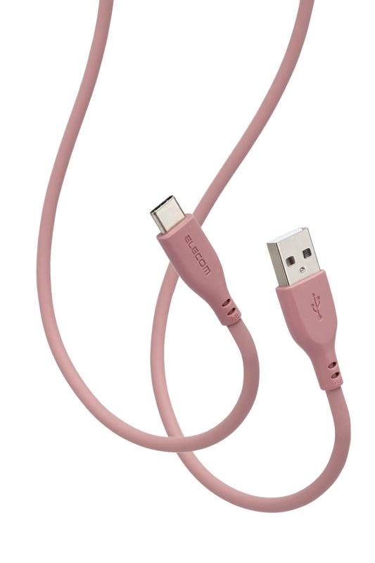 エレコム Type-C ケーブル USB-A &amp; USB-C 2m 15W 柔らかい やわらか シリコン 【iPhone15 対応検証済】 モーブブラウン MPA-ACSS20BR