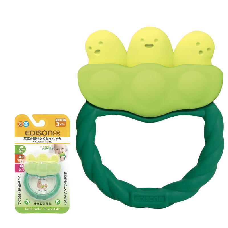 EDISONmama(エジソンママ) 熱可塑性エラストマー カミカミBabyえだまめ グリーン 1個 (x 1)