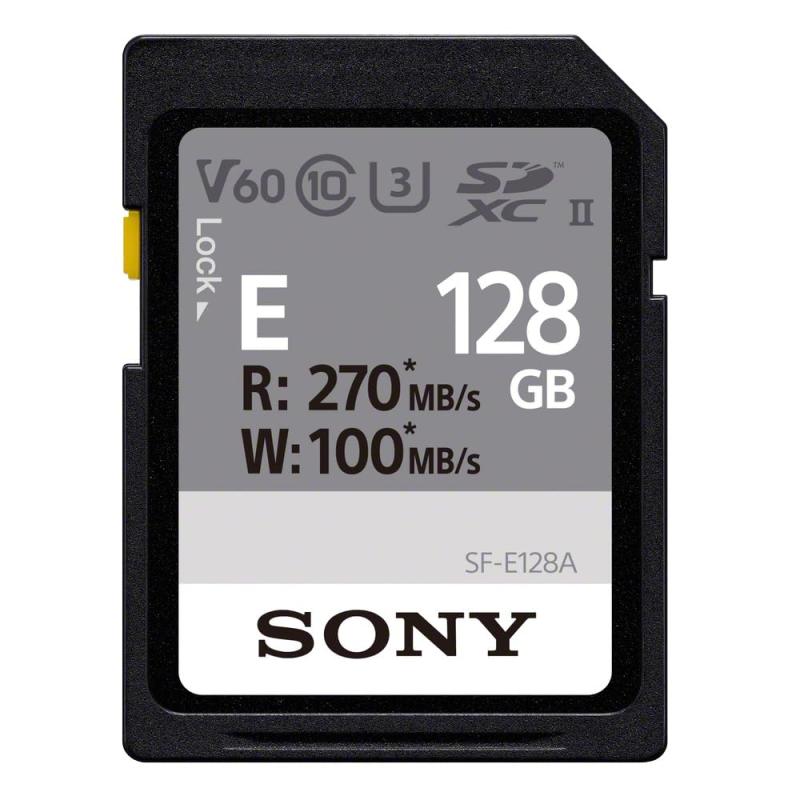 ソニー SONY SDXC メモリーカード 128GB SF-E128A Class10 UHS-II対応128GB最大読み出し速度270MB/s、最大書き込み速度100MB/s防水(IPX7準拠)耐久性(落下、ひねり、挿抜耐久性)ビデオスピードクラス V60