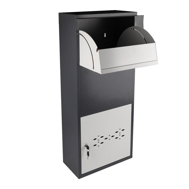 Ceritica 宅配ボックス 宅配BOX 複数投函可能 大容量 100L ポスト一体型 屋外 防水 防錆 置き配ボックス 組み立て不要 宅配 置き配 宅配便ボック 戸建て用 個人宅 郵便受け ポスト 大型 簡単設置のサムネイル