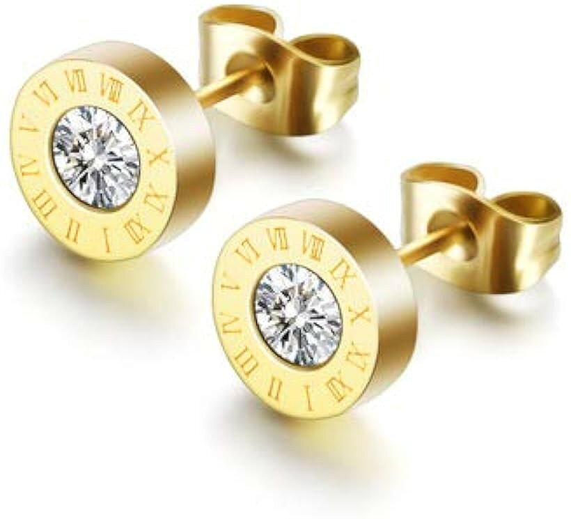 ピアス ローマ数字 両耳用2つ入り メンズ レディース キュービックジルコニア付き ...