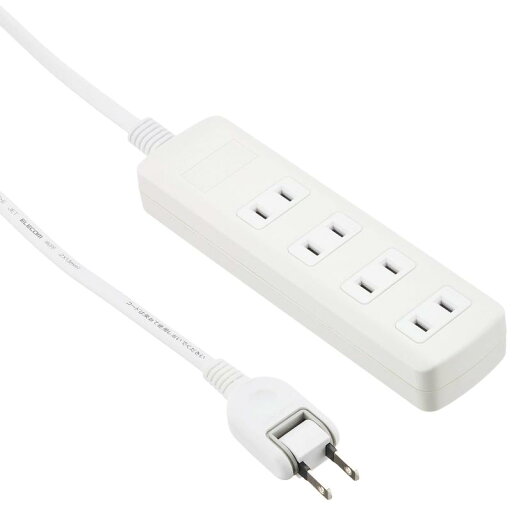 エレコム 電源タップ 雷ガード スイングプラグ 4個口 2.5m ホワイト T-K1A-2425WH エレコム 電源タップ 雷ガード スイングプラグ 4個口 2.5m ホワイト T-K1A-2425WH