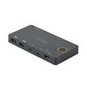 StarTech.com 2ポートKVMスイッチ/USB-A + HDMI & USB-Cスイッチャー/4K60Hz HDMI 2.0シングルモニタ対応/デスクトップ&ノートPC切替器/USBバスパワー/Thunderbolt 3互換 S(2)
