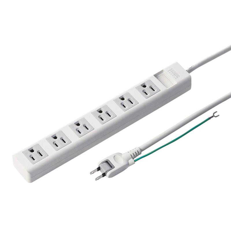 サンワサプライ 電源タップ 3P・6個口 5m TAP-N3650N