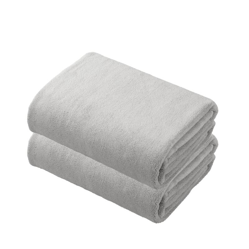 carari(カラリ) バスタオル 2枚組 吸水力[5倍]のマイクロファイバー KOS グレー 繊維の隙間に素早く吸水 速乾 マシュマロ肌触り ふわふわもちもち 60×120cm シービージャパン カラリコス