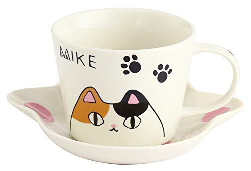 セラミック藍猫3兄弟肉球碗皿mik...