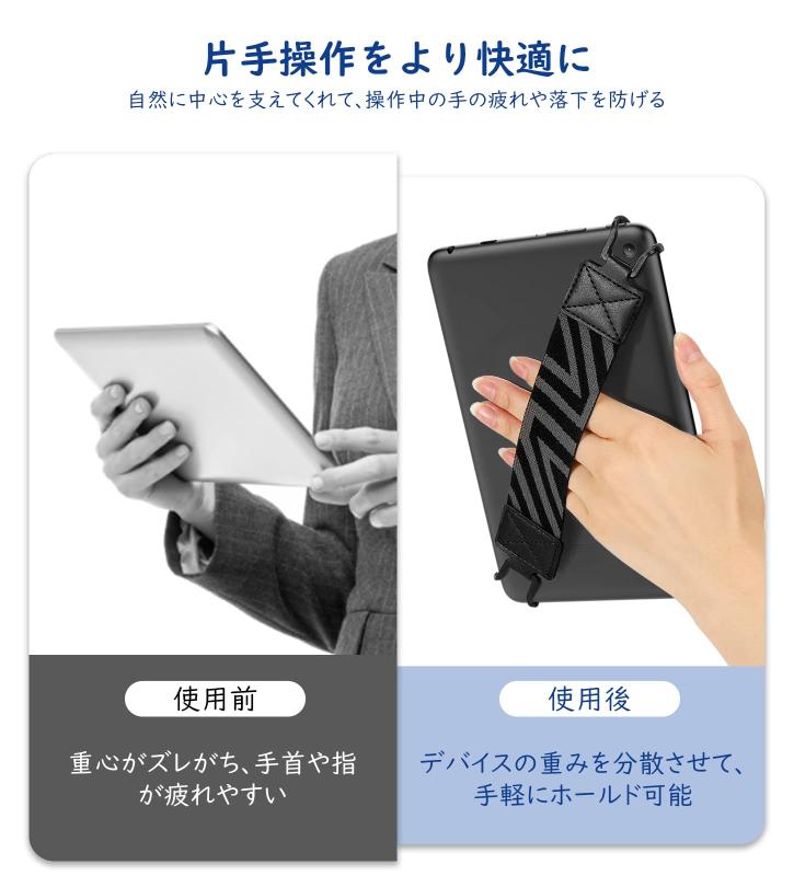 タブレットハンド MoKo 2枚セット タブレットストラップ タブレットゴムバンド 片手持ち タブレットリング Case for 6~8インチデバイス対応 iPad Mini 7/6/5/4/3/2/1世代、kindle paperwhite 2024/