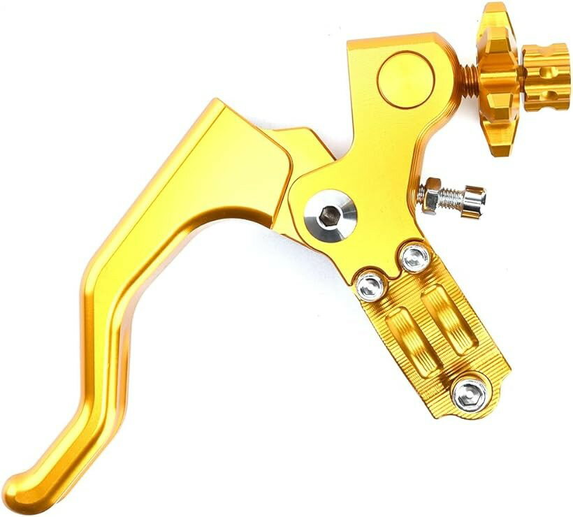 互換品バイク用 ショート クラッチ レバー ハンドル 22mm 4mini モンキー ダックス SR エストレヤ レーサーレプリカ ゴールド (ゴールド)